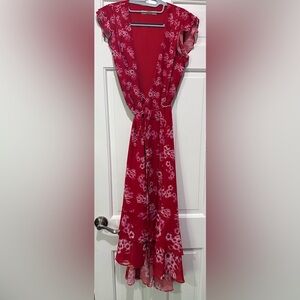 All Saints Red Floral Dress